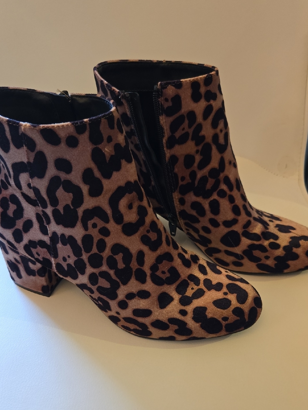 Leopard Print Ankle Boots - Women